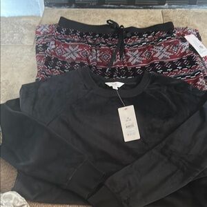 Secret Treasures Black and Red Pajama Set Comfortable Sleepwear